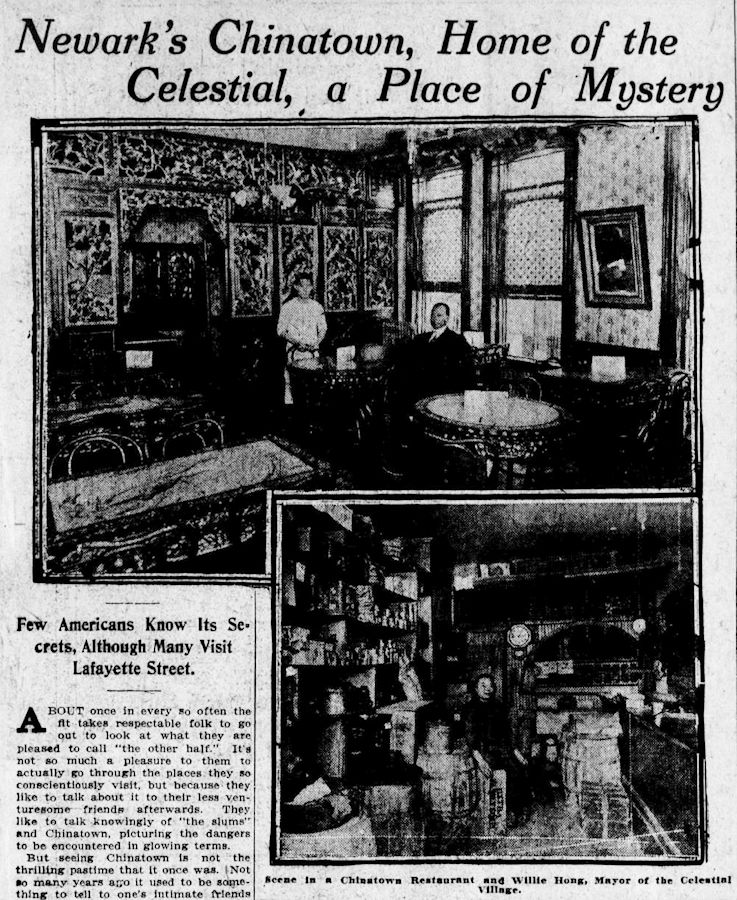 Newark's Chinatown, Home of the Celestrial, a Place of Mystery
Newark Star 1909
